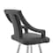 Armen Living Maxen 26" Gray Faux Leather and Brushed Stainless Steel Swivel Bar Stool LCMXBABSGR26 - alternate 4